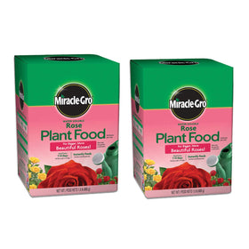 Miracle-Gro water-soluble rose food box with clear 1.5 lb packaging for easy feeding
