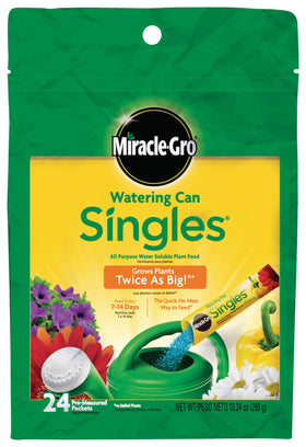 Miracle-Gro Watering Can Singles packet open for quick, mess-free feeding