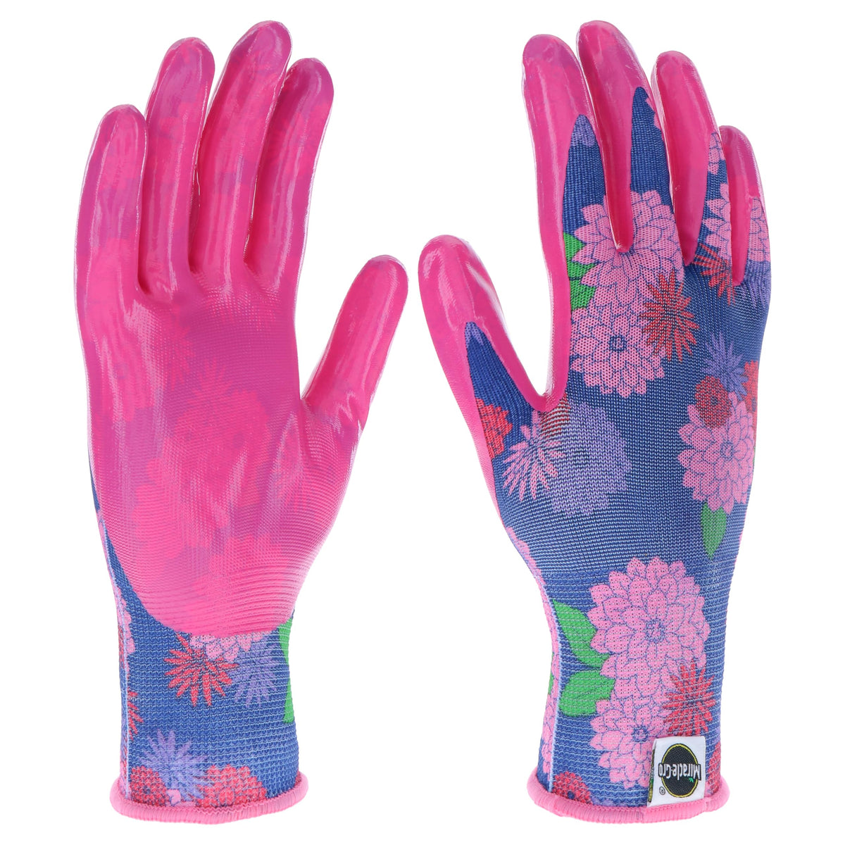Miracle-Gro Womens nitrile gloves grip close-up for secure tool handling