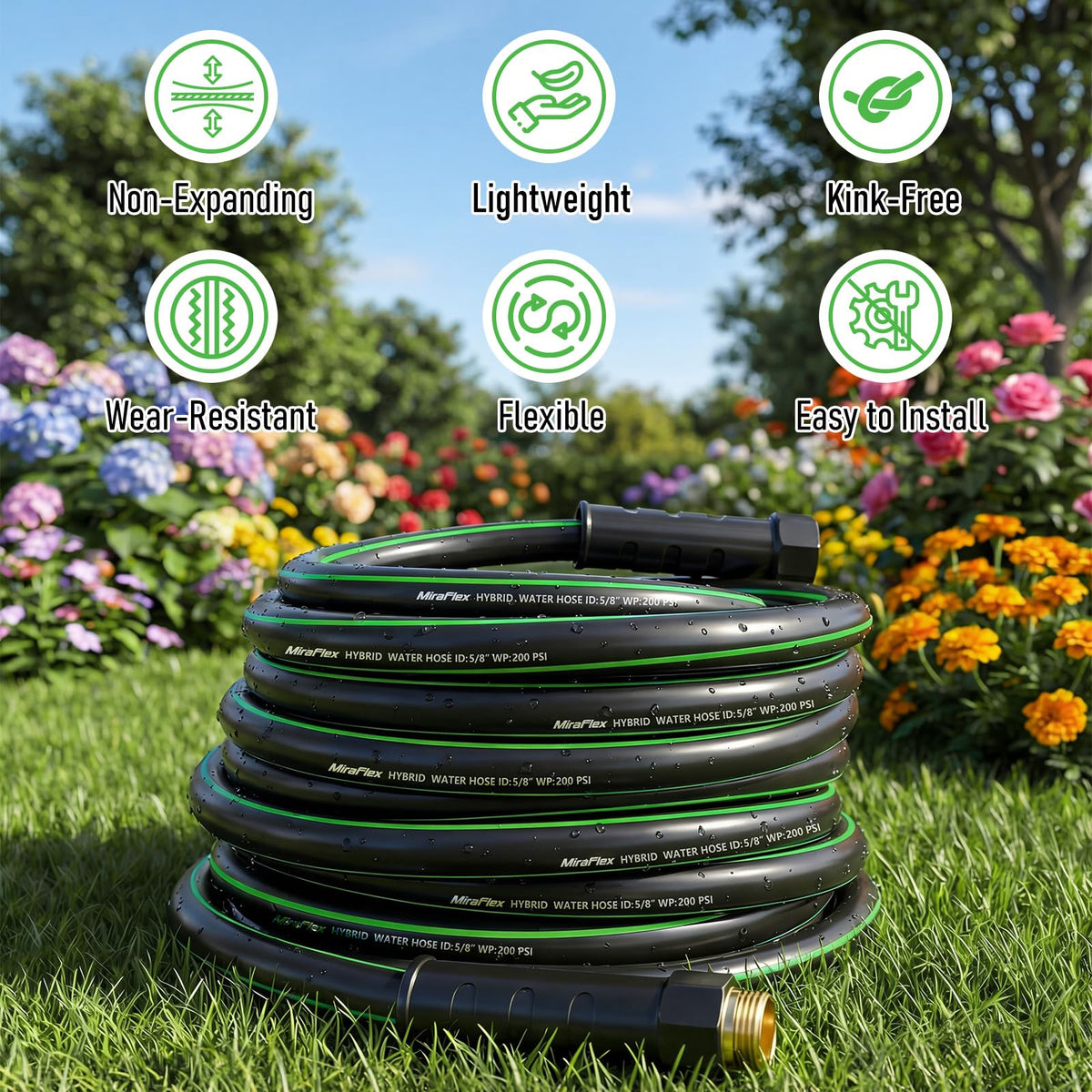 MiraFIex hose ideal for car wash setups and patio cleaning
