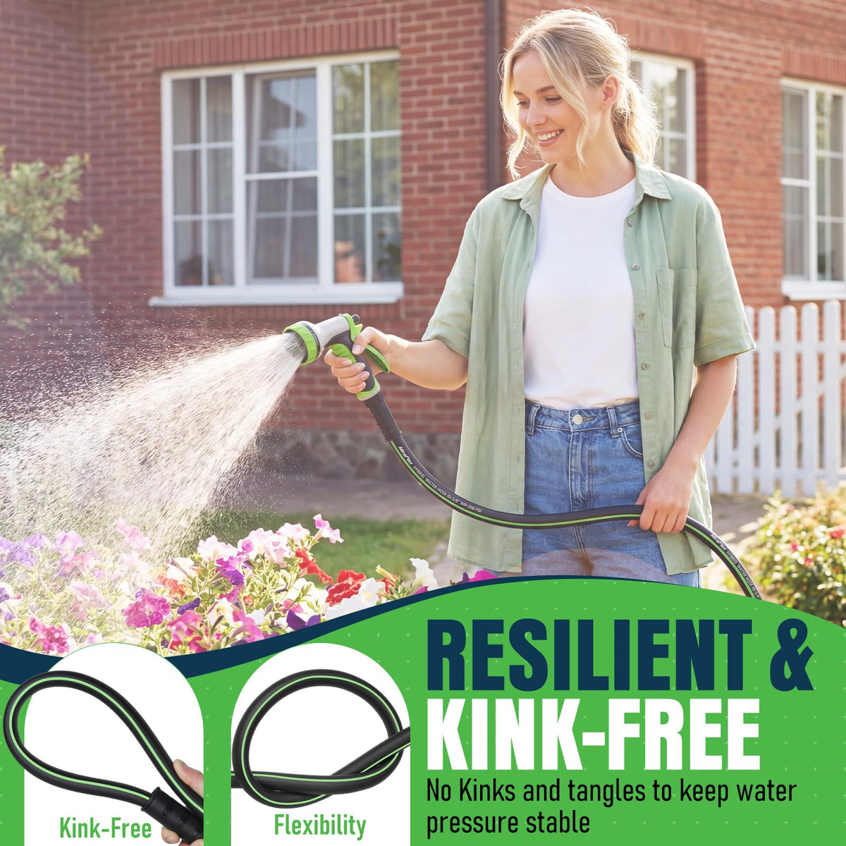 MiraFIex 25ft lightweight hose for effortless carrying and quick setup