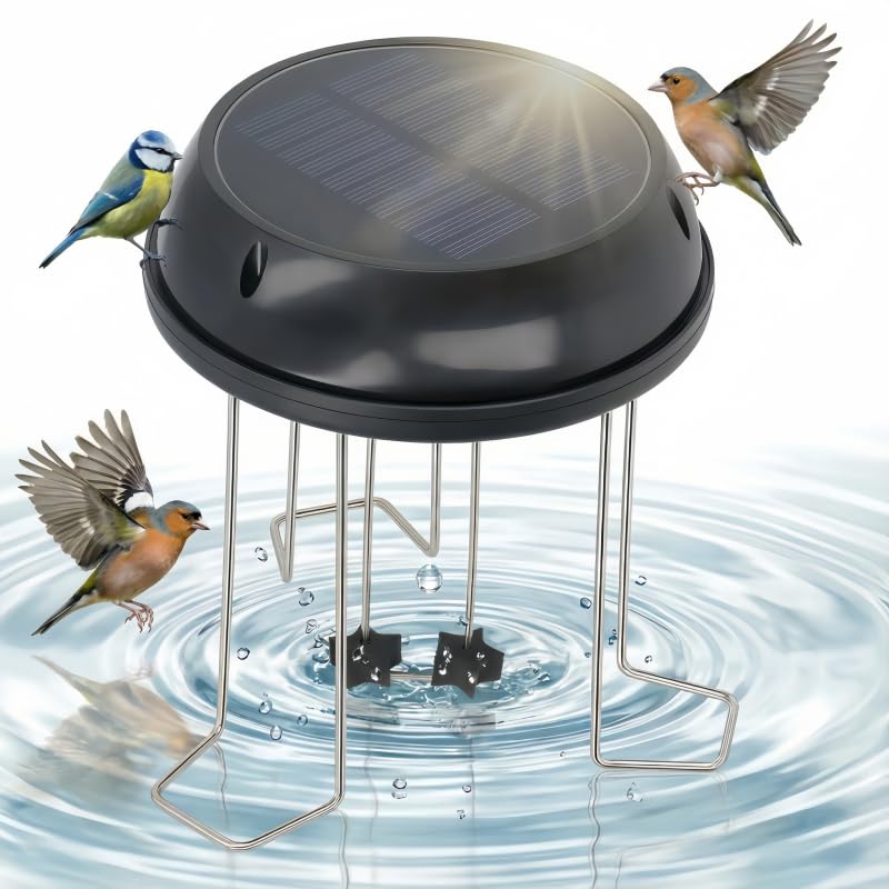 Miriam Song Bird Bath Bubbler solar-powered fountain attracts birds with gentle movement