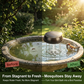 Miriam Song solar bird bath fountain delivers serene, quiet operation