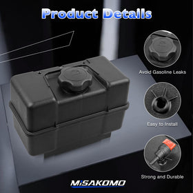 Misakomo 691993 durable plastic fuel tank resists cracking for longer life.