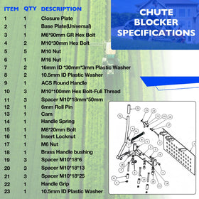 Misakomo chute blocker uses durable construction for long-lasting mower protection.