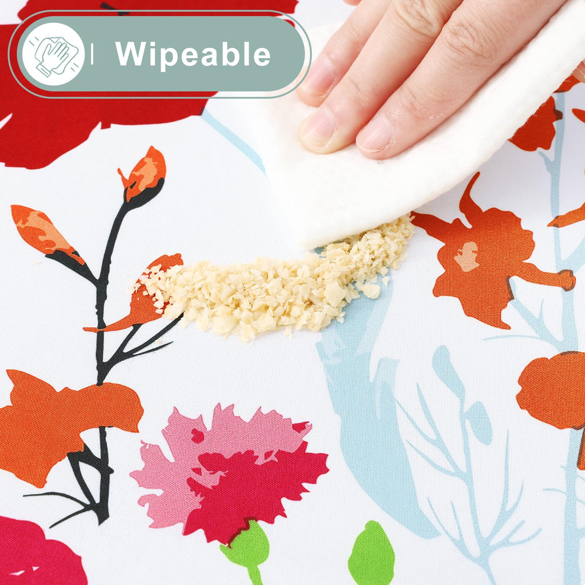 Misaya machine-washable tablecloth for quick cleanup after outdoor use