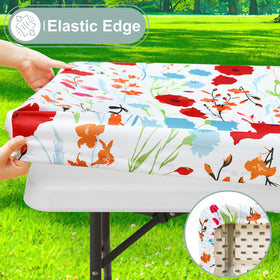 Close-up of Misaya waterproof coating on tablecloth surface for spill protection