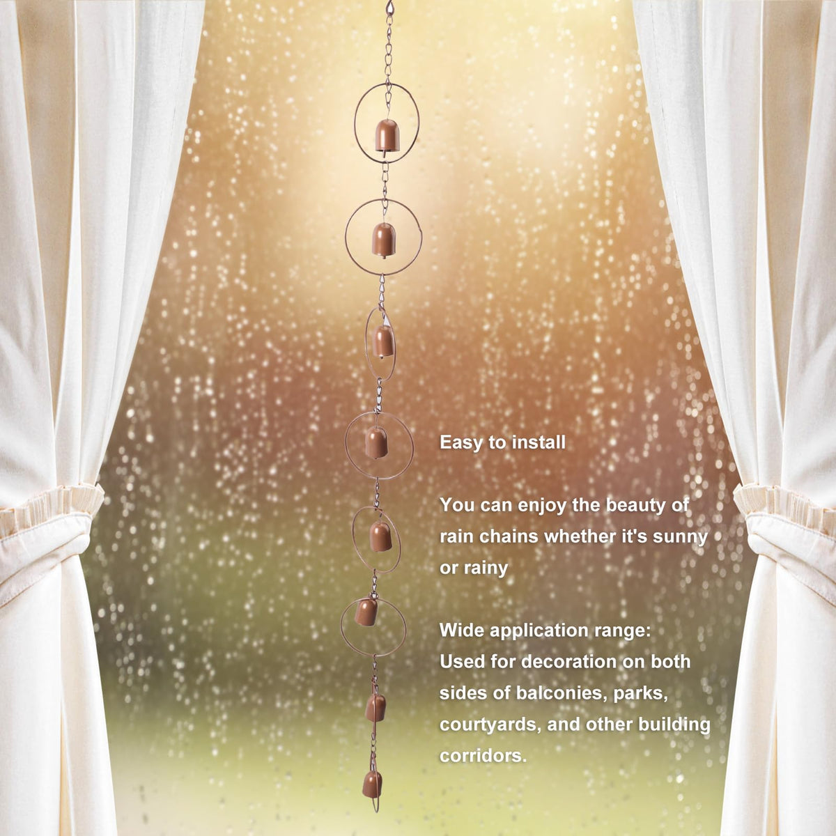 Miskall architectural finish rain chain adds refined exterior detail