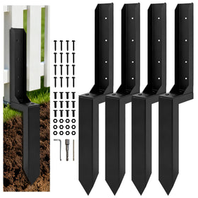 Misoull heavy-duty fence post anchor pack seen from front view for robust stabilization