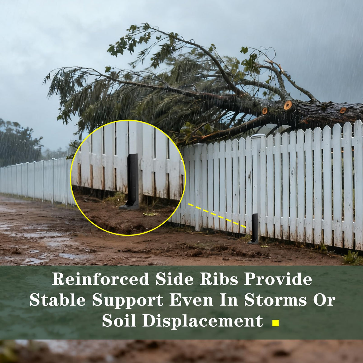 Misoull tilted-post repair suitable for garden or farm environments