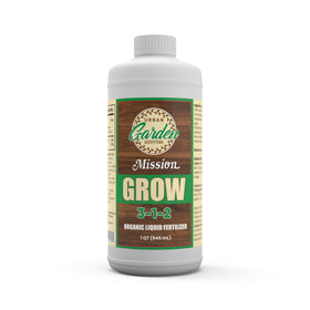 Mission Fertilizer Grow 3-1-2 bottle front for organic plant nutrition and growth.