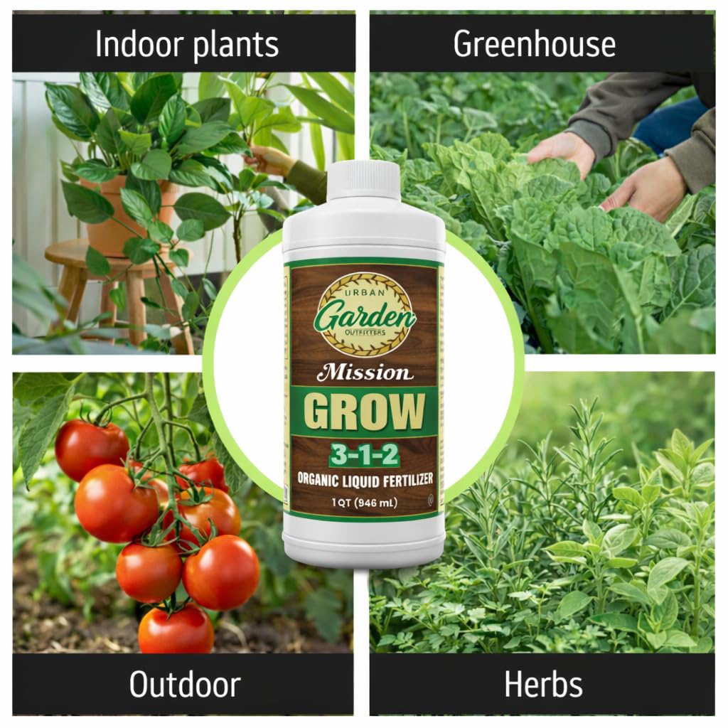 Mission Fertilizer Grow 3-1-2 supports indoor potted plants.