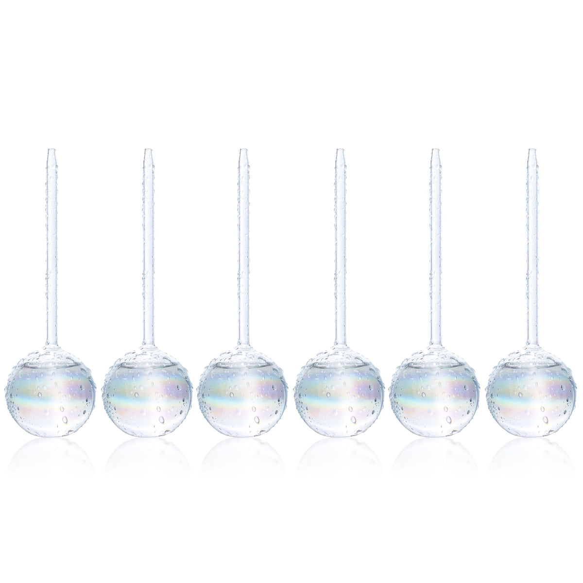 Mission Gallery clear plant watering globes set of 6 in glass for convenient auto irrigation.