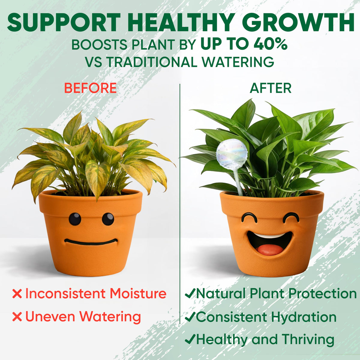 Mission Gallery glass plant irrigation solution blends style with reliable moisture delivery.