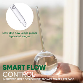 Mission Gallery plant watering globes installed at a slight tilt ensure controlled release.