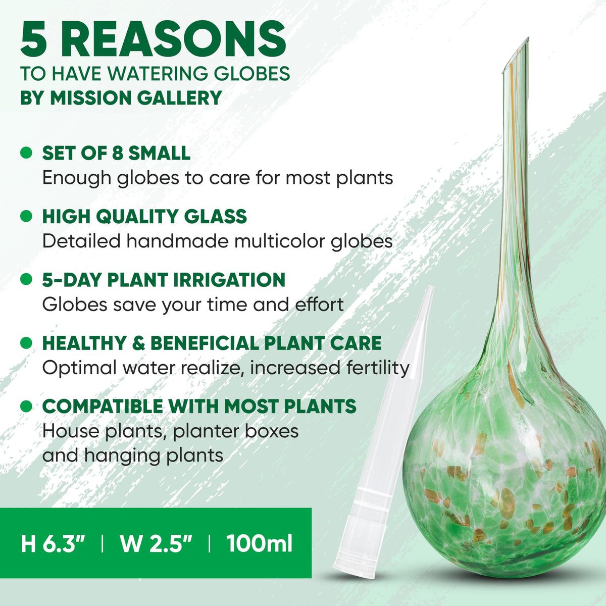 Mission Gallery travel-friendly-globes — support plant care during trips.
