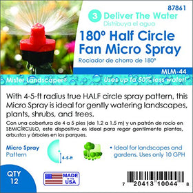 Mister Landscaper 180° half circle micro spray along walkways for efficient irrigation