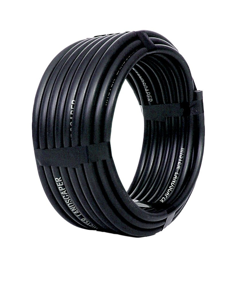 Mister Landscaper black 1/4in vinyl tubing side view showing flexible irrigation extension