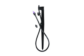 Mister Landscaper black landscape stake assembly with on/off valve for precise irrigation control.