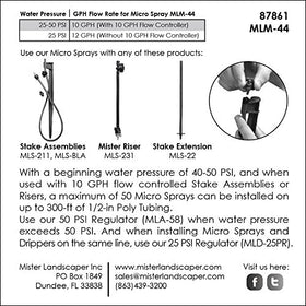 Mister Landscaper 180° half circle micro spray with easy grip wings for quick setup