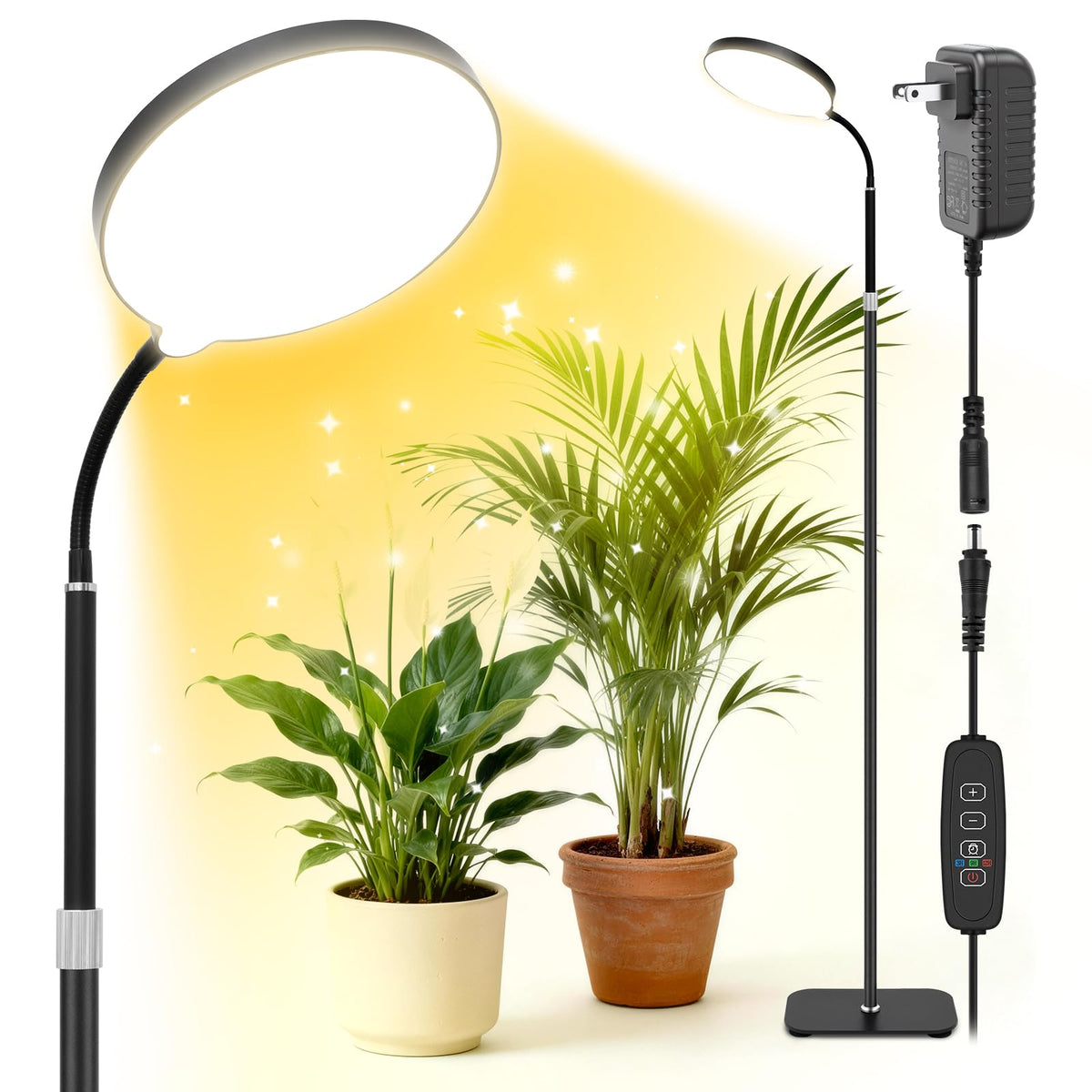MistyJungle 20W grow light full spectrum highlights vibrant indoor plant growth