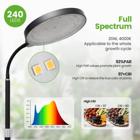MistyJungle flexible gooseneck angle directs light precisely to plant canopy