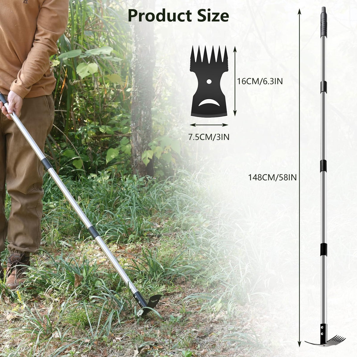 Mitclear ergonomic grip reduces strain during manual weeding tasks.