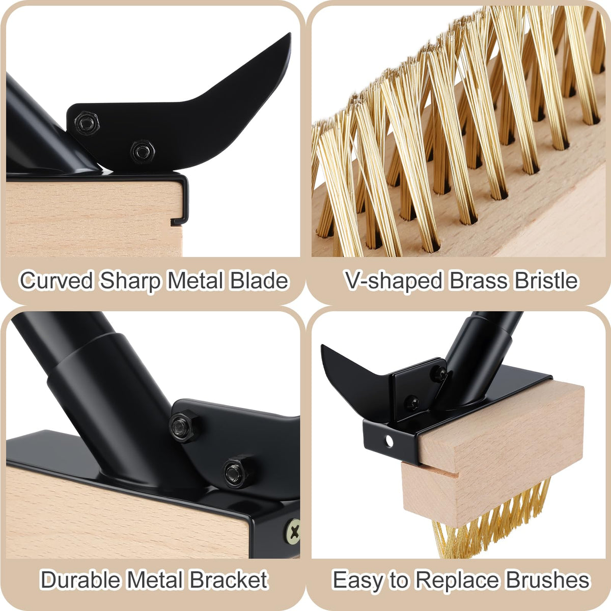 Mitclear V-shaped brass bristles head targets moss precisely in cracks