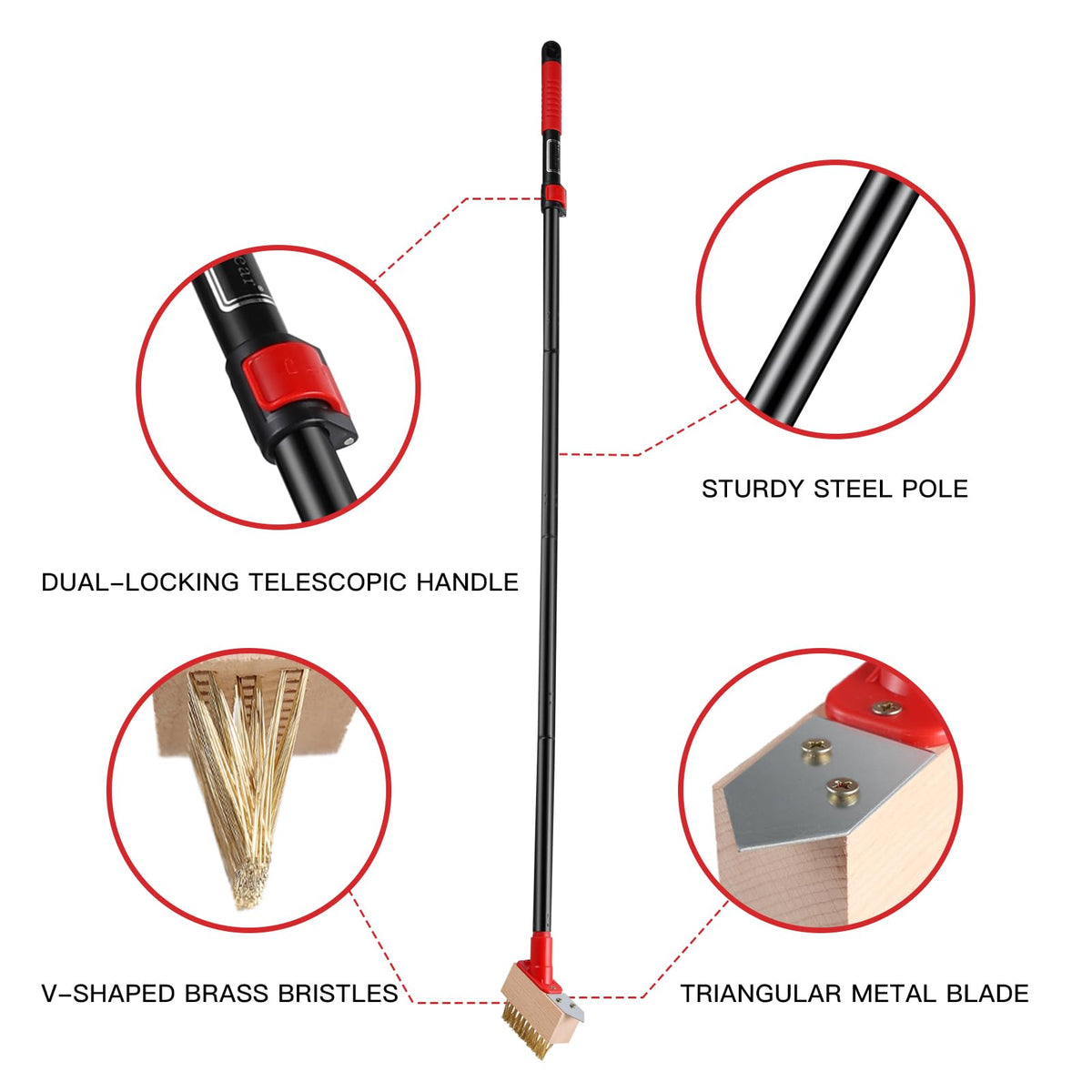 Durable Mitclear wooden brush heads handle outdoor moss and weed tasks.