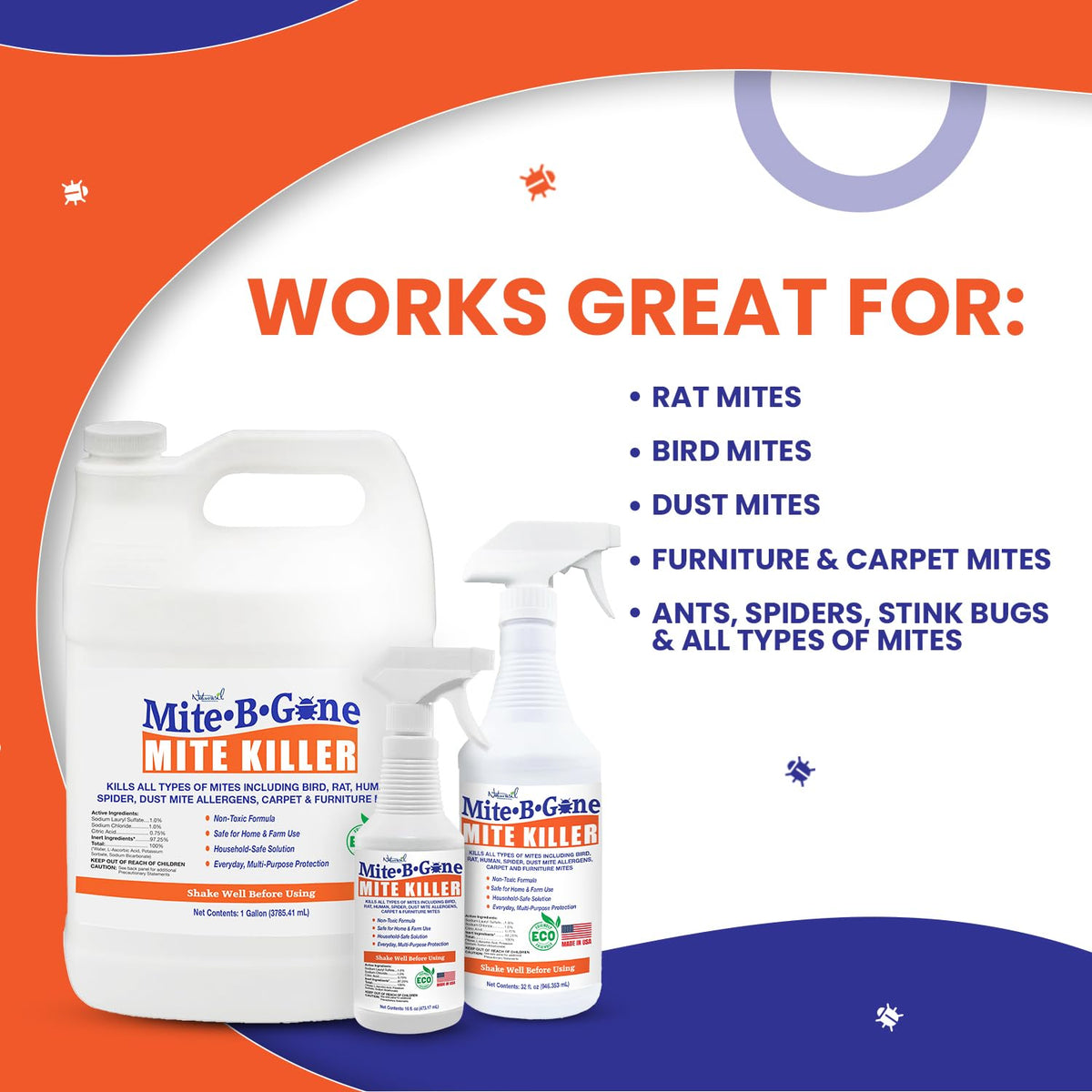 Close-up of the Mite Killer Spray nozzle for easy application.