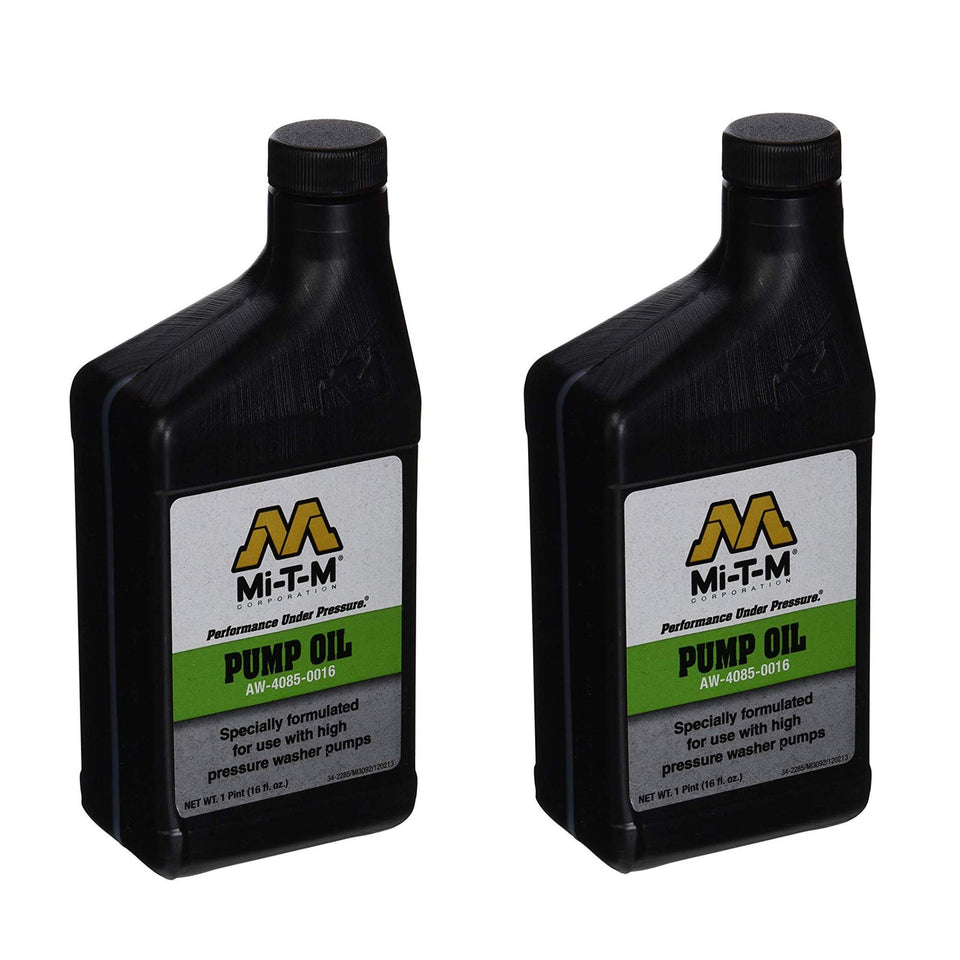Mi-T-M AW-4085-0016 pump oil 2-pack bottles for smoother operation and longer pump life.