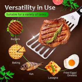 MIU France Fish Spatula flexible blade helps slide under delicate foods with precision
