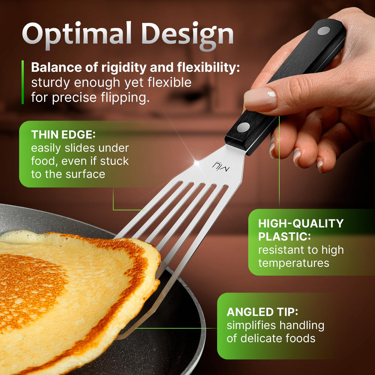 MIU France Fish Spatula heat-resistant blade for high-heat cooking and searing