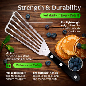 MIU France Fish Spatula slotted-turner for draining fats while grilling