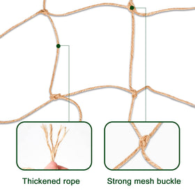 Miuezuth jute netting features 3.9 inch squares for vertical growth.