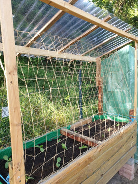 Ideal for cucumber and vine crops for neat support and easy harvests.