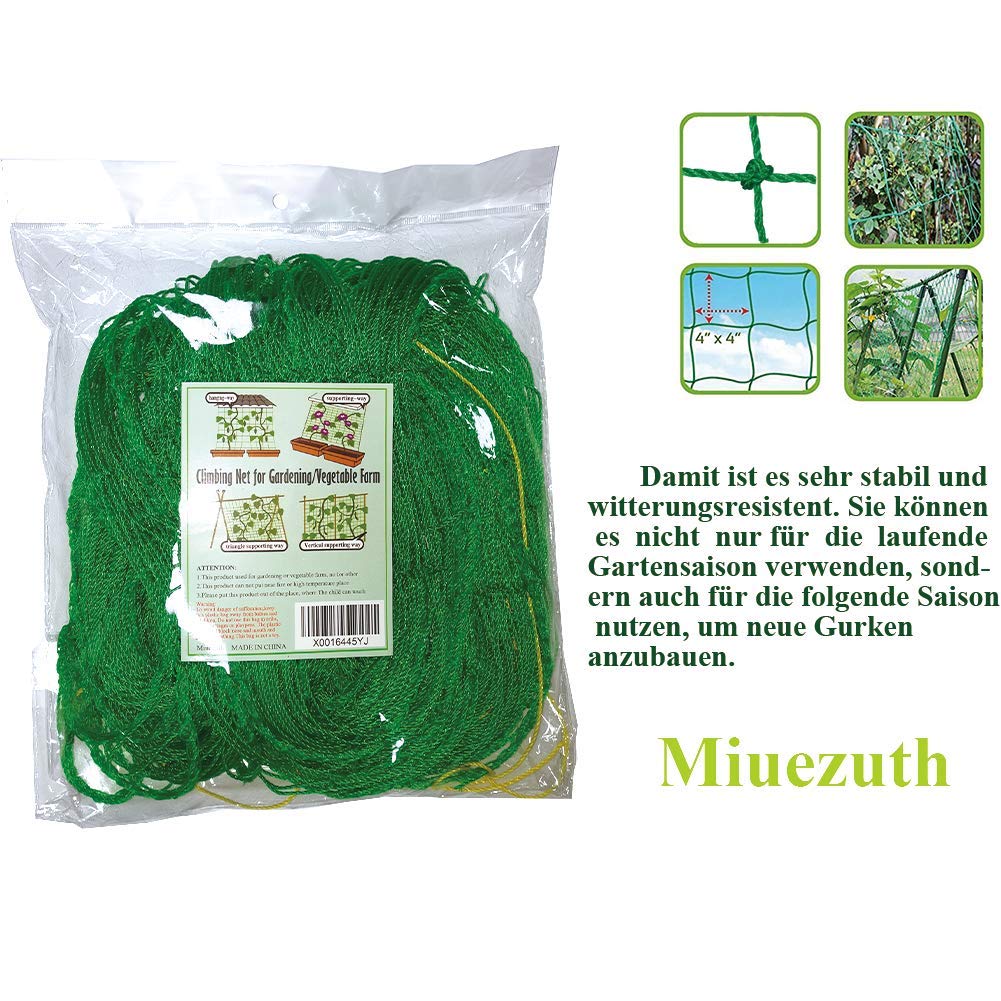Miuezuth trellis netting helps keep plants organized for easier harvests.