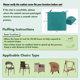 MIULEE 19x19x3 inch cushion dimension on a chair