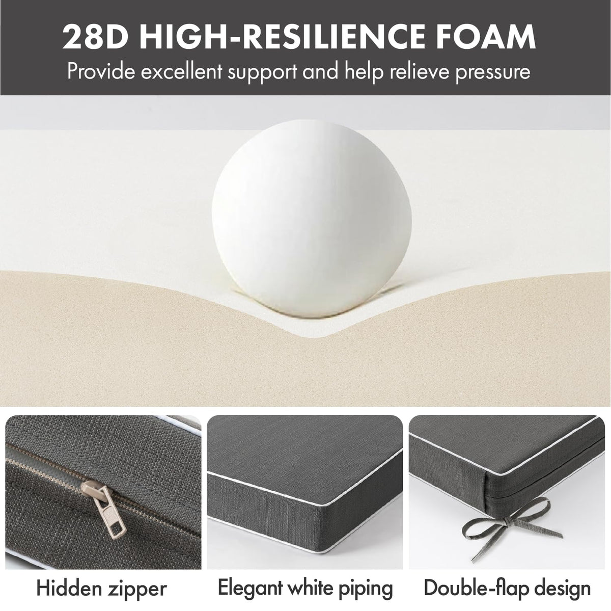 MIULEE 28D high-density foam provides supportive seating on swings and benches