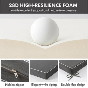 MIULEE 28D high-density foam provides supportive seating on swings and benches