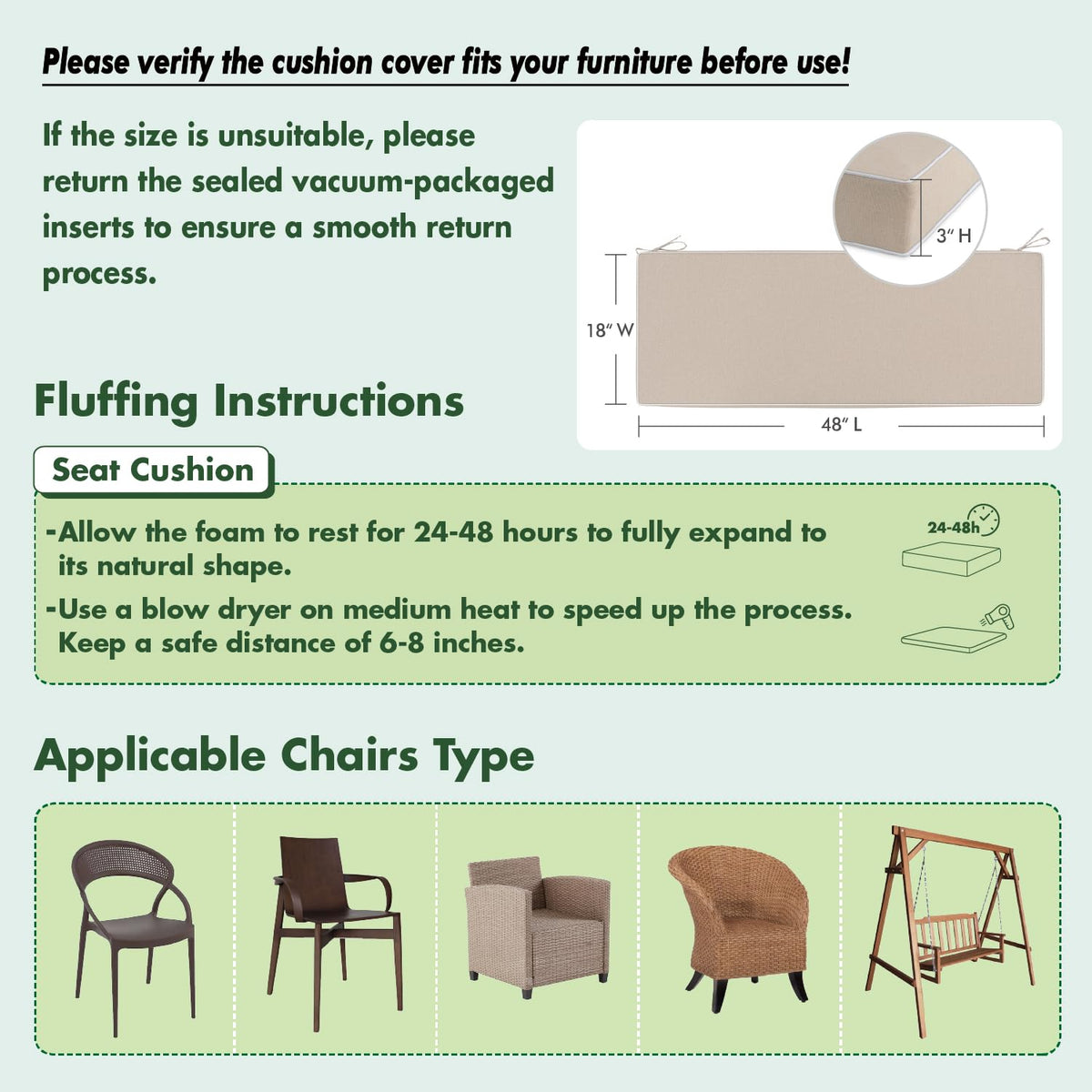 MIULEE 28D high-density foam provides firm yet comfortable seating