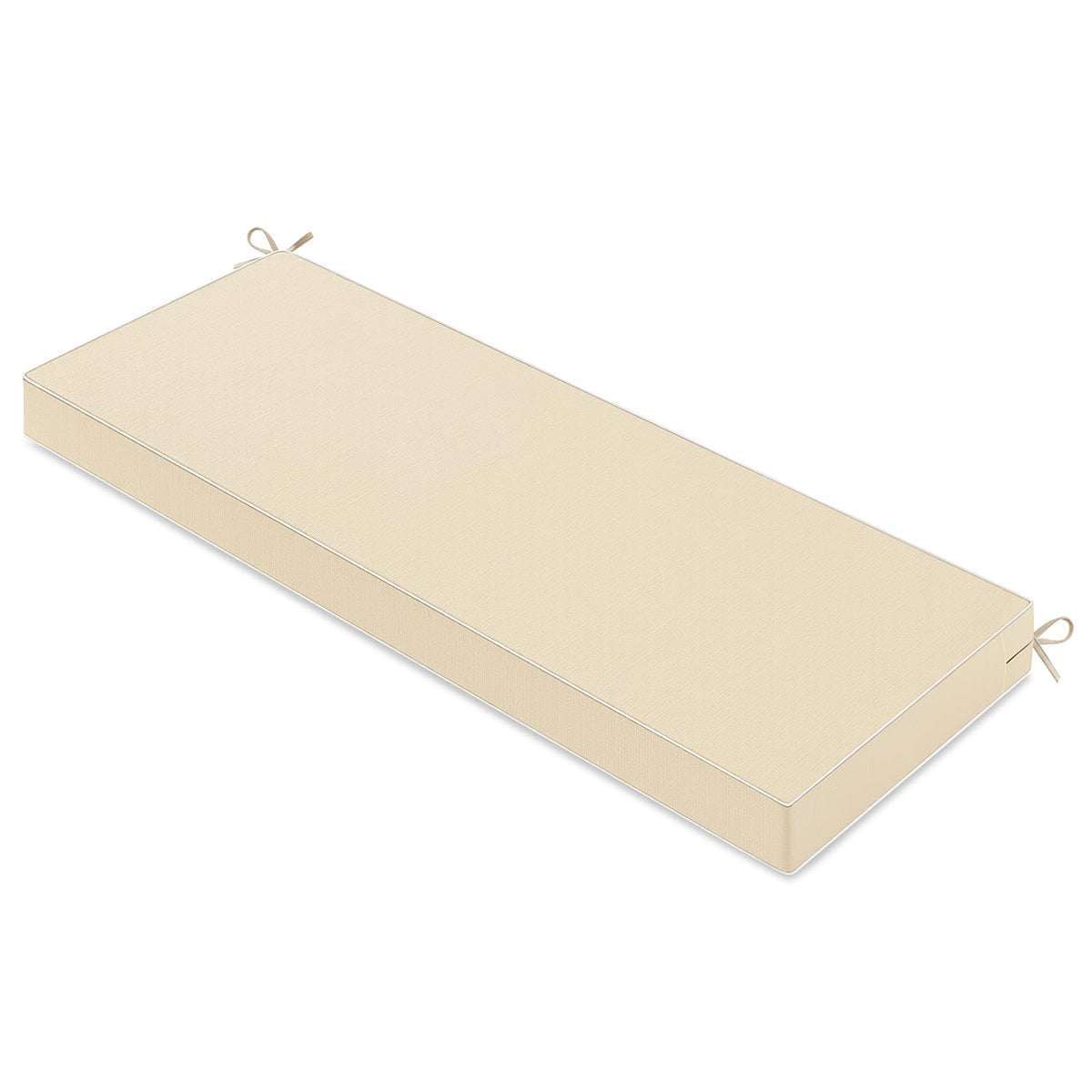 MIULEE beige outdoor bench cushion 48x18x3 offers plush support for patio seating.