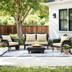 MIULEE beige outdoor cushion set ideal for patios and balconies.