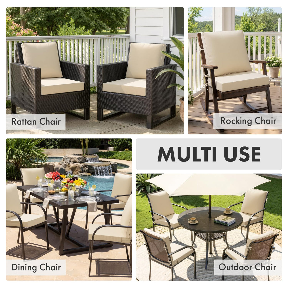 MIULEE seat-back cushions show premium foam and virgin filling for lasting comfort.