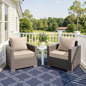 MIULEE cushion side view showcases adjustable straps for secure outdoor placement.