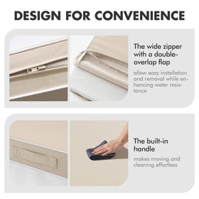 MIULEE cushion with built-in handle and wide zipper for easy maintenance.
