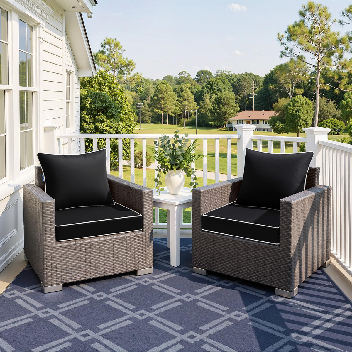 MIULEE cushion with DWR coating resists light rain for outdoor use.