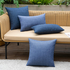 MIULEE easy-care navy blue pillow cover for outdoor furniture