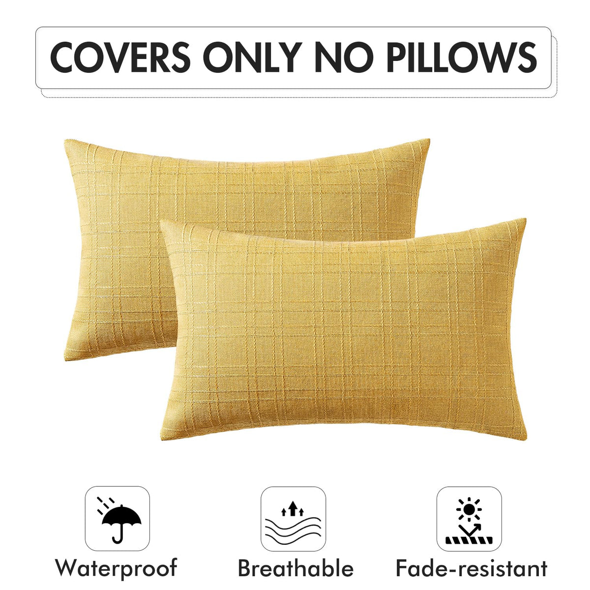 MIULEE 12x20 inch yellow pillow cover with durable color and quick refresh