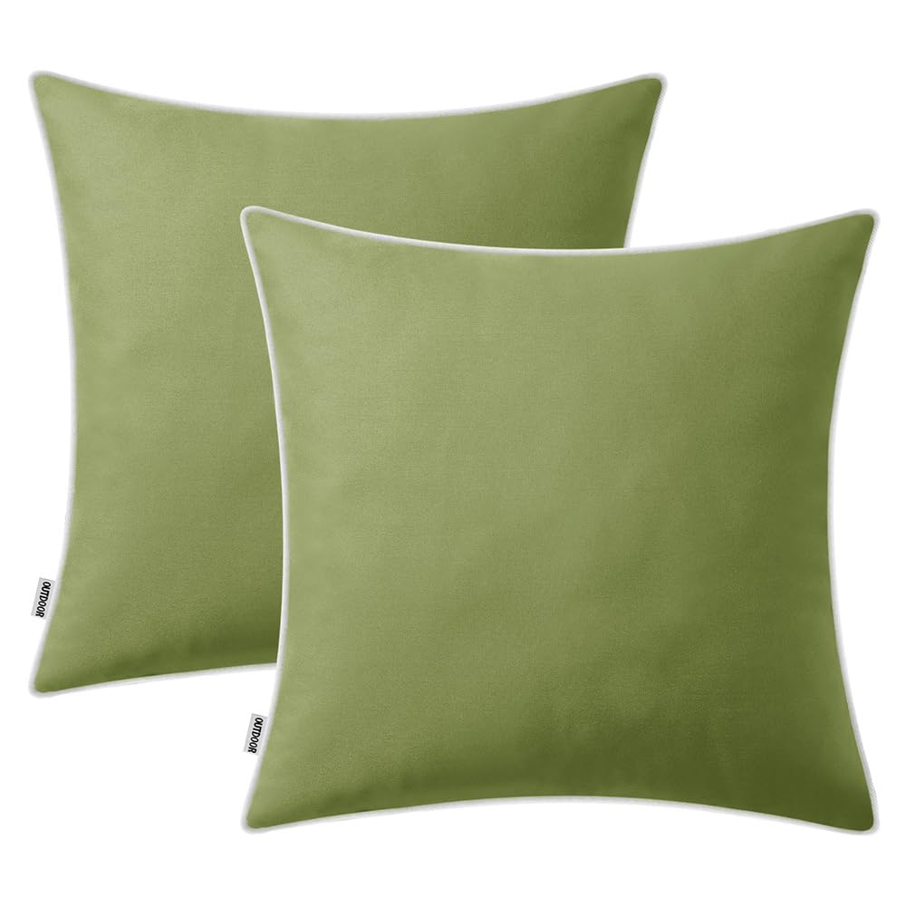 MIULEE farmhouse-style pillow cover sage green 18x18 elevates living room décor